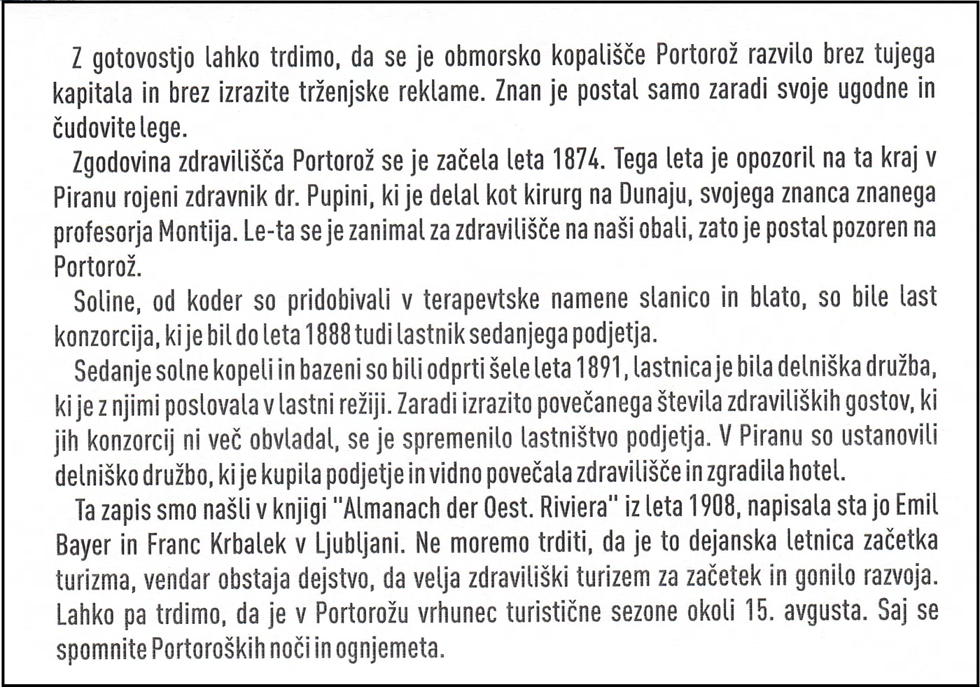 ZAČETEK TURIZMA V PORTOROŽU